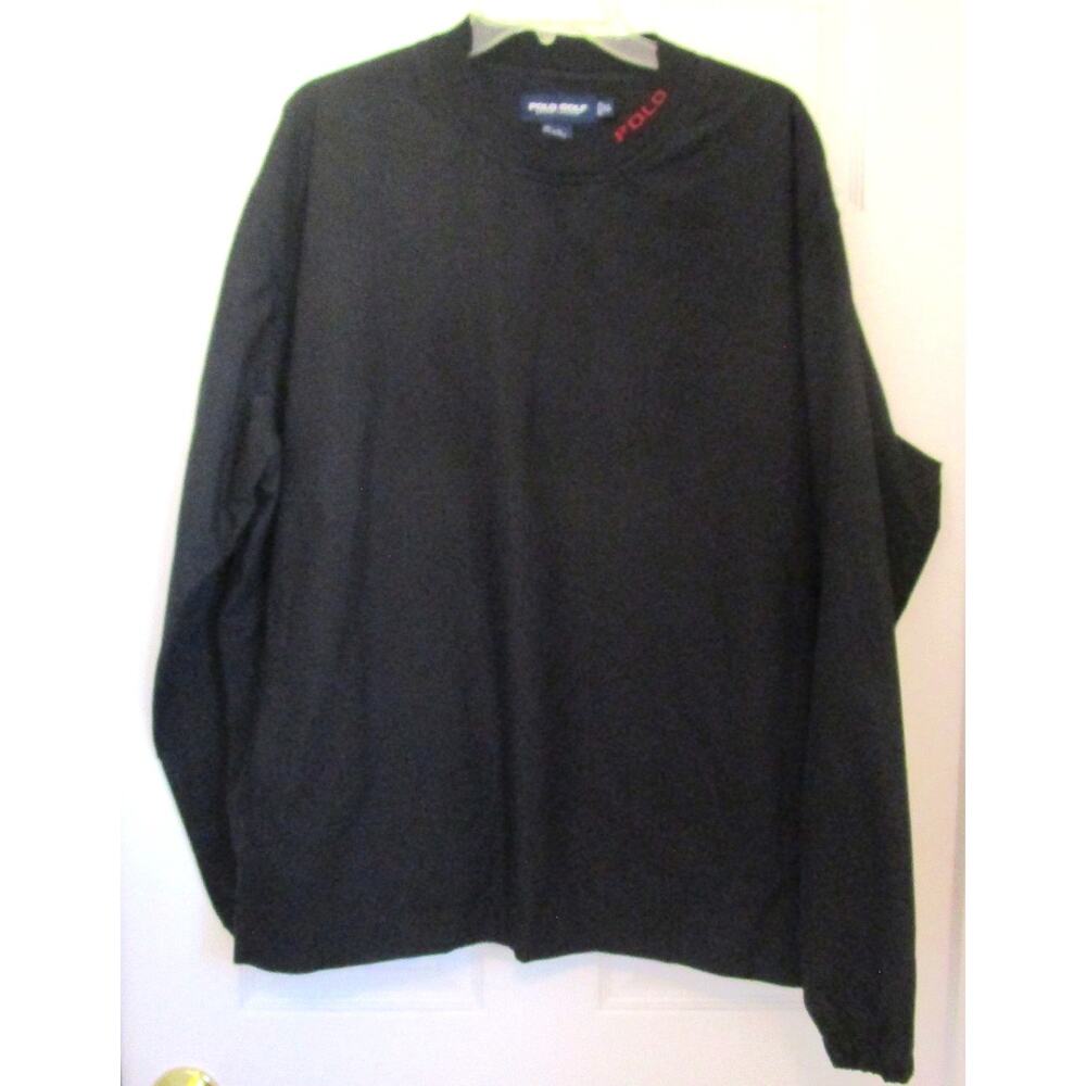 Ralph Lauren Men's Polo Golf Pullover Black Jacket Zipped Pockets, Lined Size XL